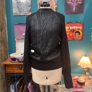 Express Metallic Black Cableknit Sweater